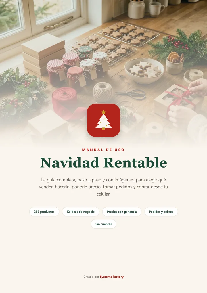 Portada del manual de uso de Navidad Rentable