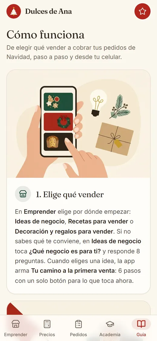 Guía de uso dentro de la aplicación web
