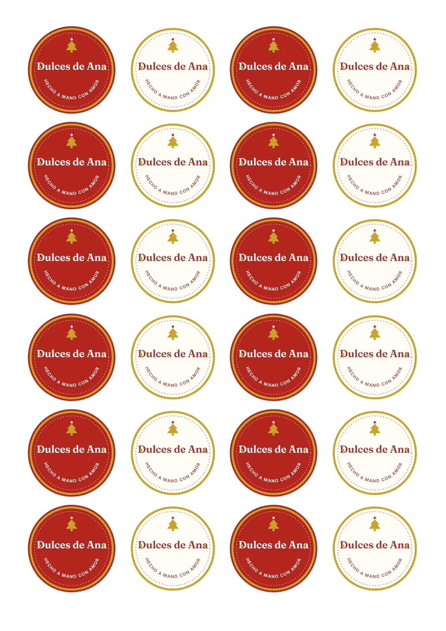 Hoja de stickers navideños para imprimir generada por la aplicación web
