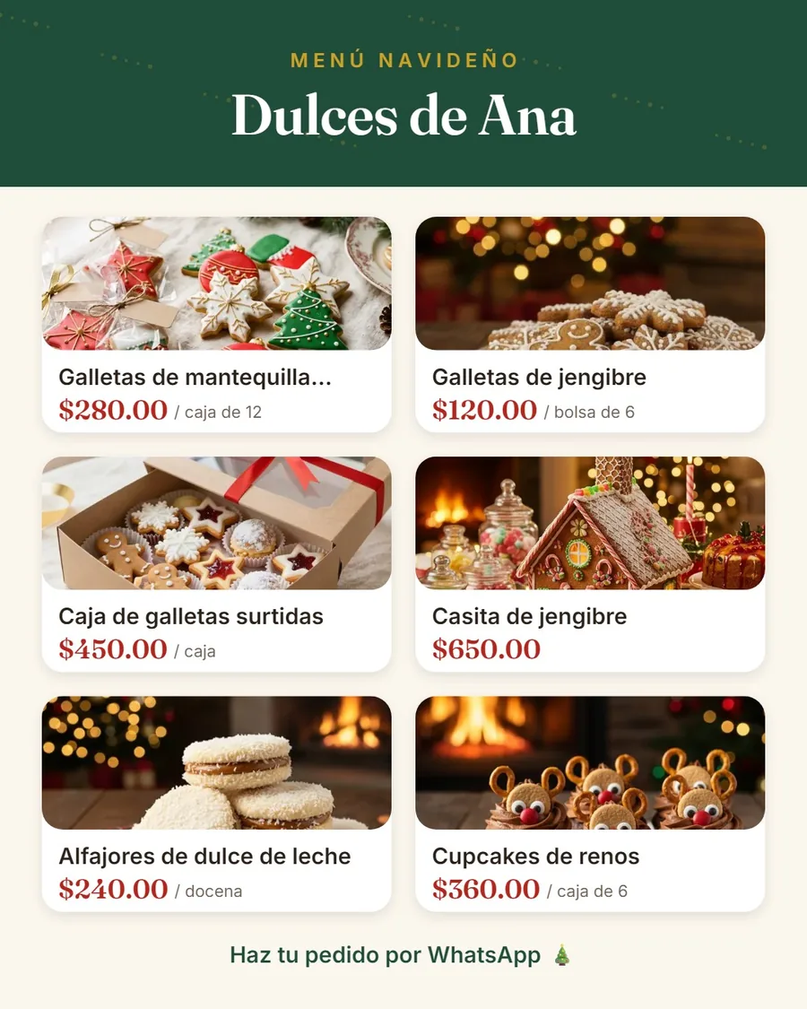 Imagen de catálogo generada por la aplicación web con productos y precios